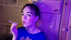 Play Sexy Asian Stepsister's Smoking Fetish - Cigarette Cravings